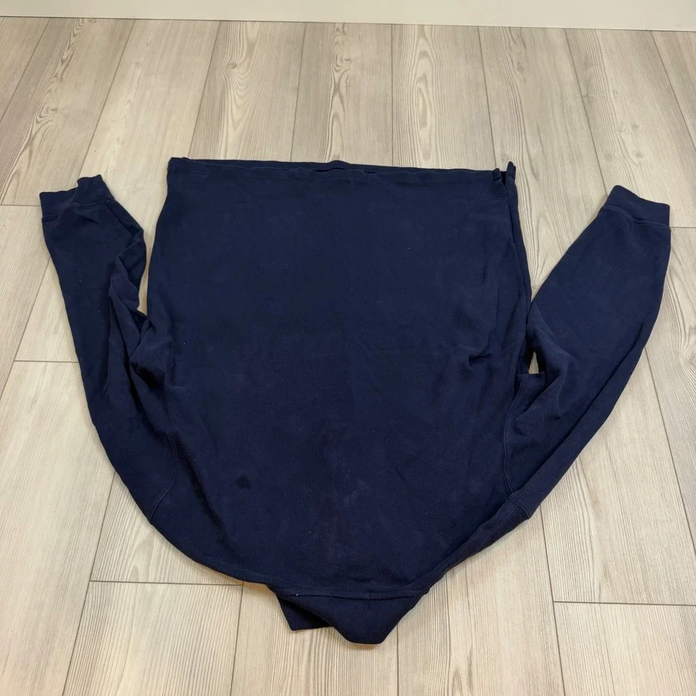 Polo Ralph Lauren Estate Rib Quarter Zip Pullover Navy Blue Mens XL